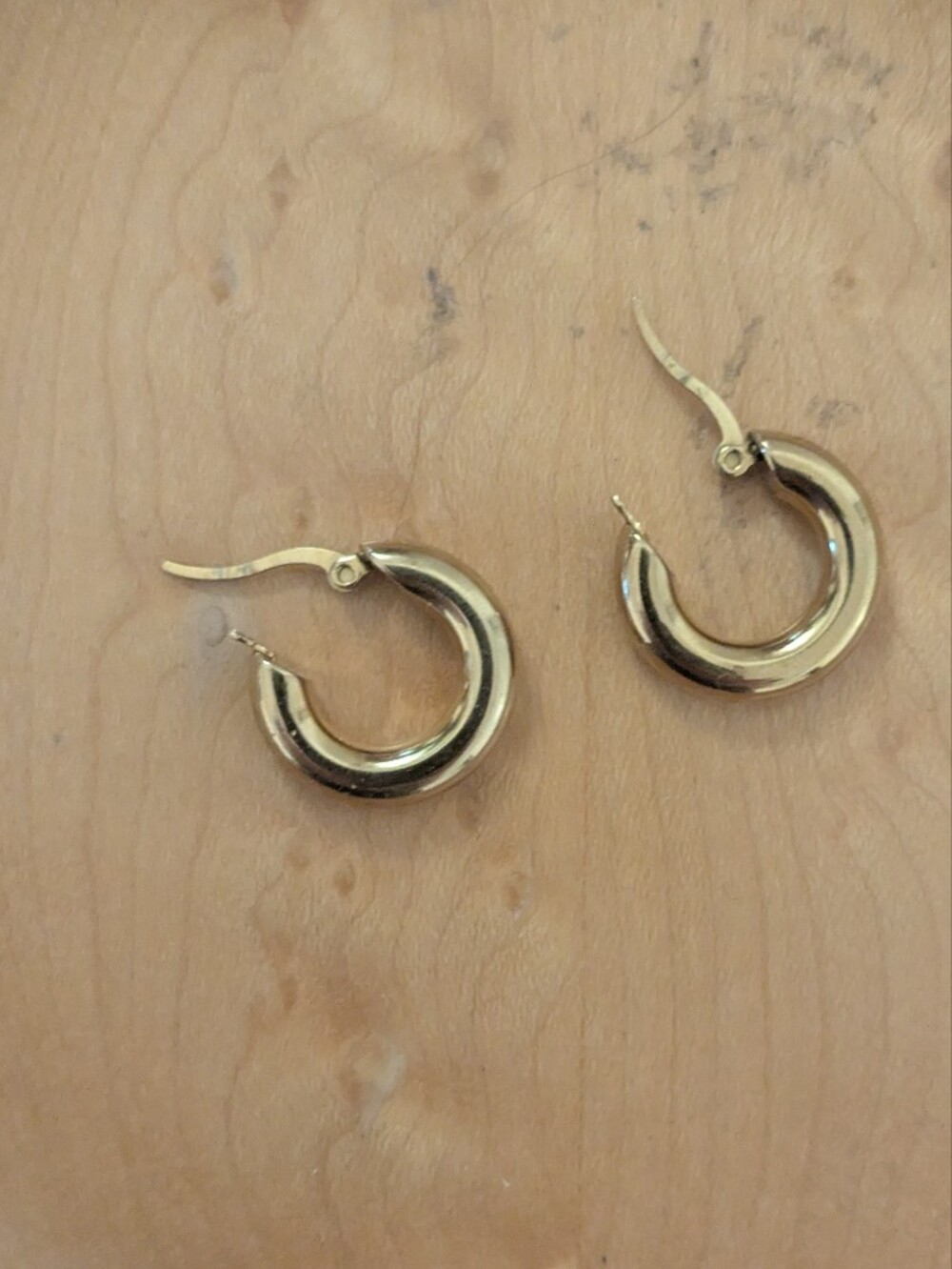 Gold Filled Tube Hoop Huggie Earrings - Shiny Puff Hoop